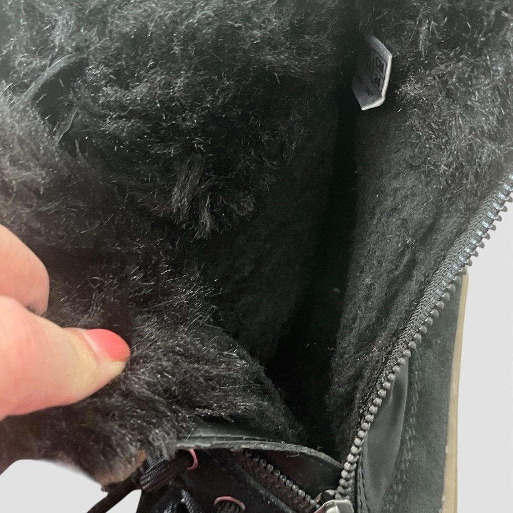 Cougar Black Ankle Boots with Fur Trim - Picture 9 of 10